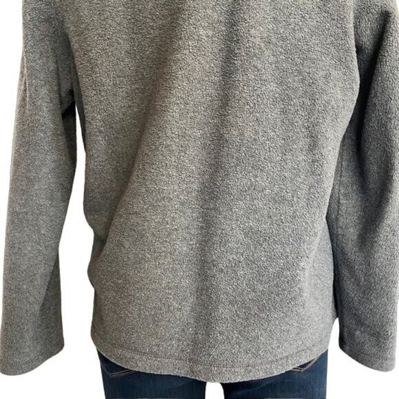 Croft & Barrow Embroidered Snowflake Grey Zip up Fleece Sweatshirt Size M - Picture 10 of 10